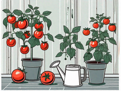 A vibrant tomato plant flourishing in a well-lit indoor environment