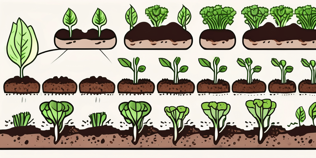 Various stages of lettuce growth