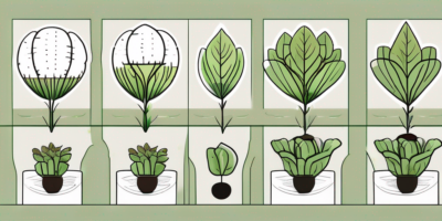 A may queen lettuce plant in different stages of growth