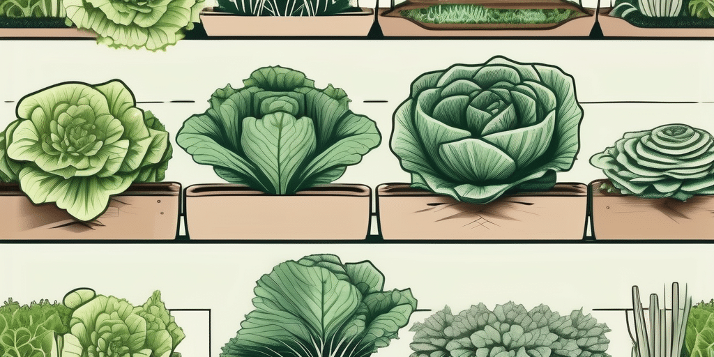 A garden layout showing different patterns of planting sucrine lettuce with proper spacing between each plant