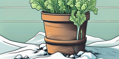 A winter density lettuce plant thriving in a pot or container