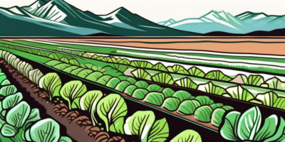 A vibrant field of little gem lettuce in the colorado landscape