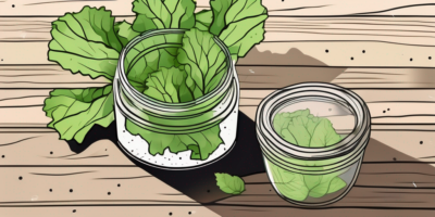 Speckled lettuce in a glass jar