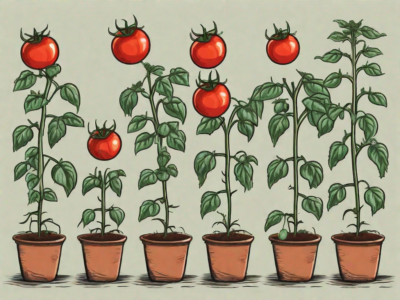 Several tomato plants at different stages of growth