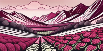 A lush ruby lettuce field nestled in the colorado mountains