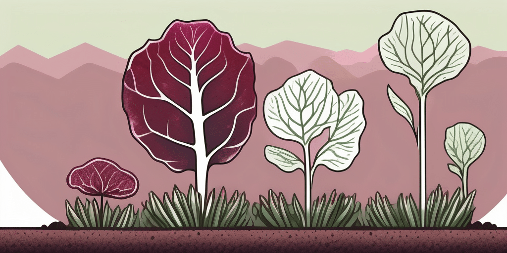 A lush ruby lettuce plant thriving in a tennessee landscape