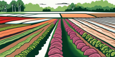 A lush field in tennessee with rows of vibrant simpson elite lettuce