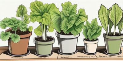 Tom thumb lettuce plants in various stages of growth in a lush georgian garden setting