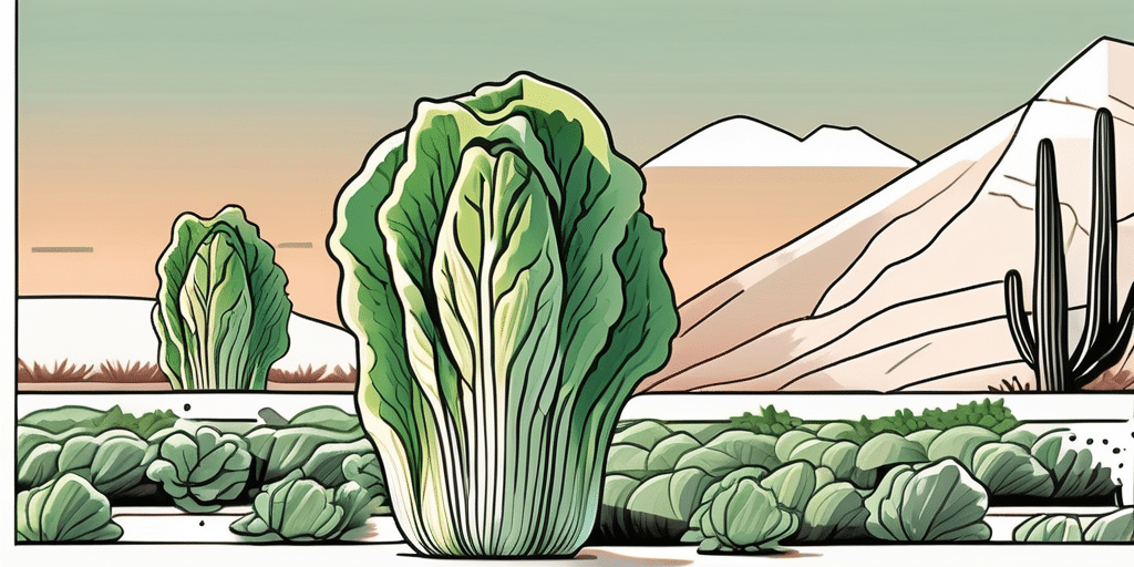 Winter density lettuce thriving in a sunlit arizona landscape