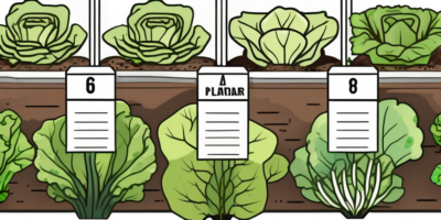 Different types of lettuce growing in a garden