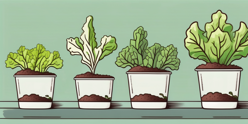 Oak leaf lettuce plants at different growth stages