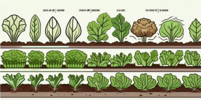 Oak leaf lettuce plants at different stages of growth