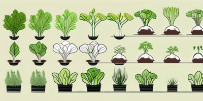 Sucrine lettuce plants at different stages of growth