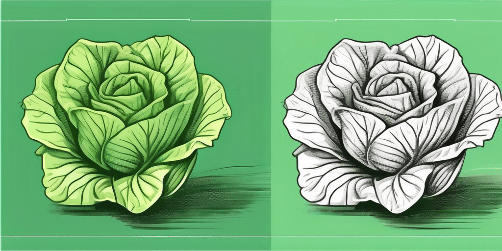 Crisp mint lettuce and little gem lettuce side by side for comparison