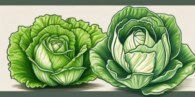 Two distinct types of lettuce - little gem and simpson elite - side by side for comparison