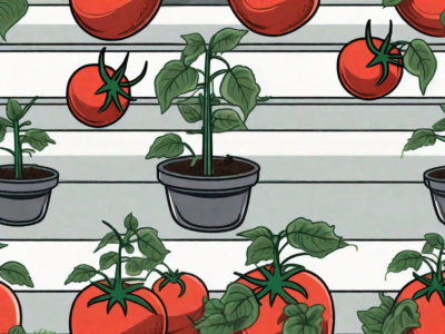 A healthy tomato plant in a garden