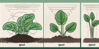 Spinach plants at different stages of growth