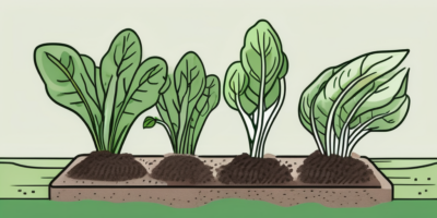 Spinach plants in different stages of growth