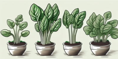 Olympia spinach plants in different stages of growth