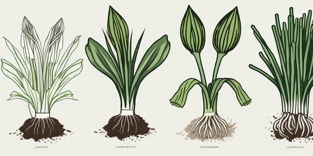 A few stages of lancelot leeks growth