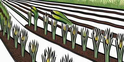 A garden layout showing the pattern and spacing of lancelot leeks being planted in the soil