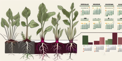 Cylindra beets growing in a michigan landscape