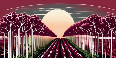A vibrant field in ohio with meticulously planted rows of detroit dark red beets