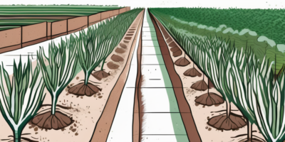 Leeks being planted in a garden