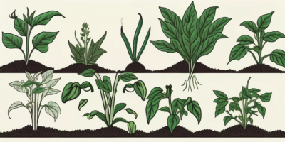 Various types of peppers growing in a texas landscape