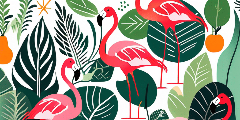 A vibrant garden scene featuring flamingo pepper plants in various stages of growth