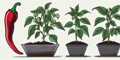 Kung pao pepper plants at different stages of growth