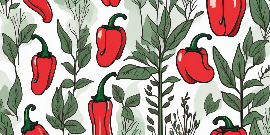 A garden scene featuring cherry bomb peppers and their companion plants
