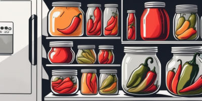 Various types of peppers being stored in different preservation methods such as in jars