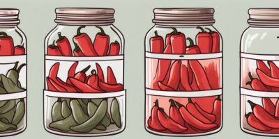 Various stages of kung pao peppers being stored and preserved