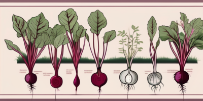 A garden scene with detroit dark red beets at various stages of growth