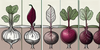 Forono beets at different stages of growth in a garden setting