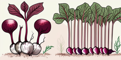 Ruby queen beets in various stages of growth