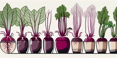 Several forono beets growing in a variety of containers and pots