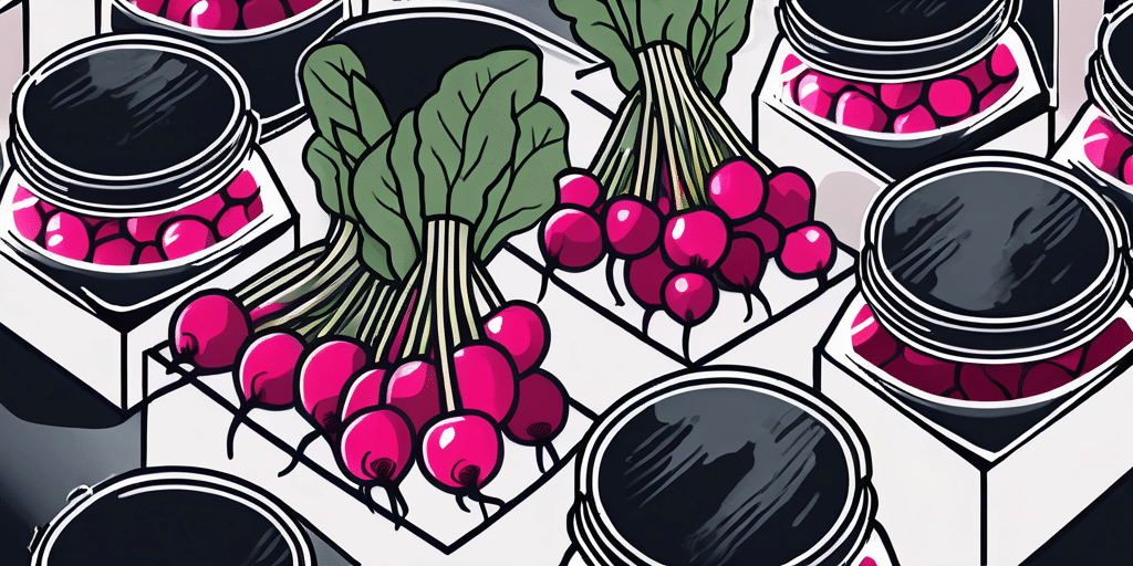 A collection of cherry belle radishes being stored in a cool