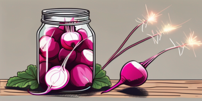 Sparkler radishes in a glass jar
