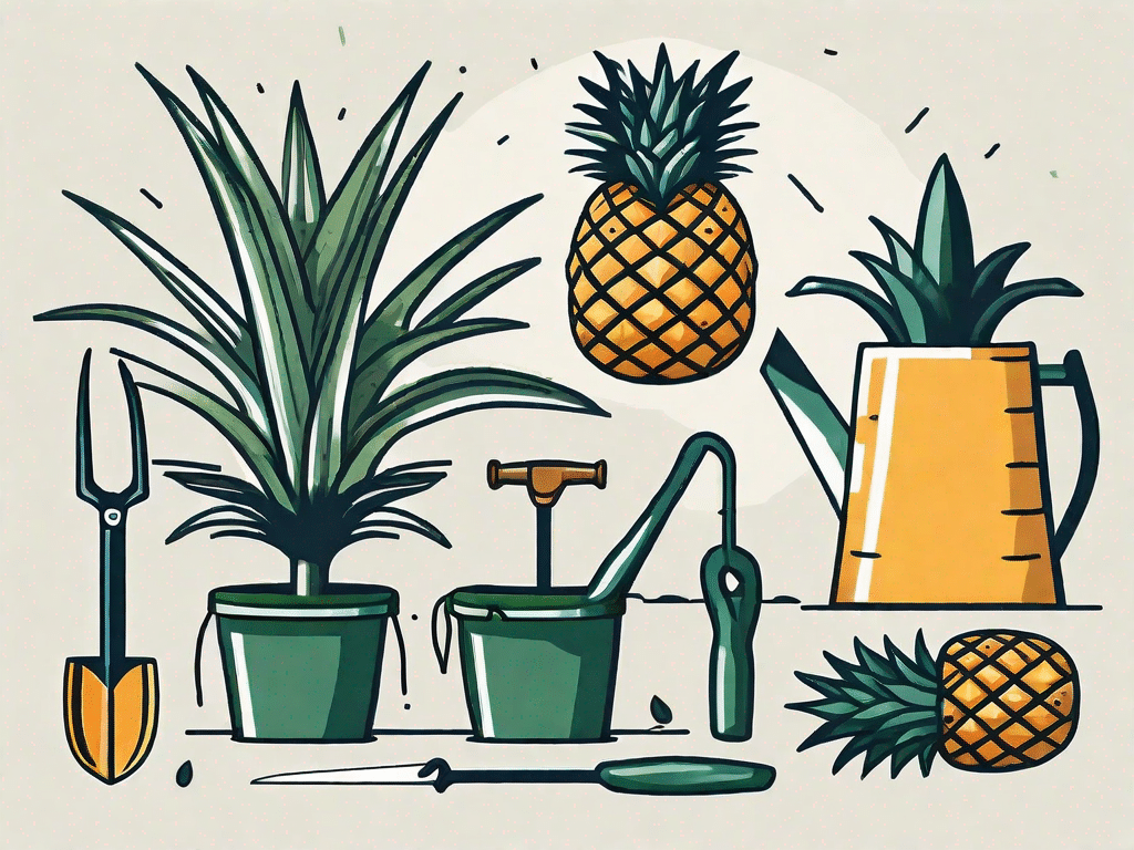 A pineapple plant with a small