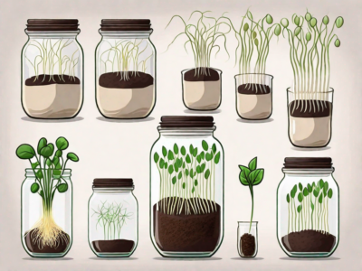 A step-by-step process of growing bean sprouts