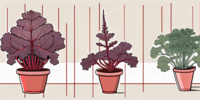 Red ursa kale plants in different stages of growth