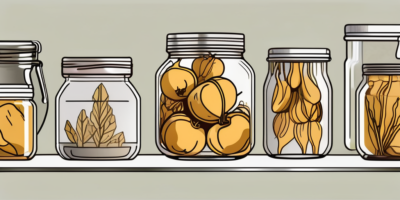 Golden beets being stored in glass jars with lids