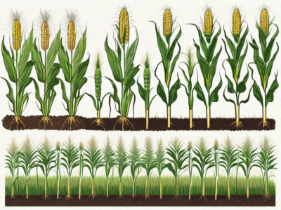Various stages of corn growth