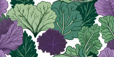 Several different types of kale in various shades of green and purple