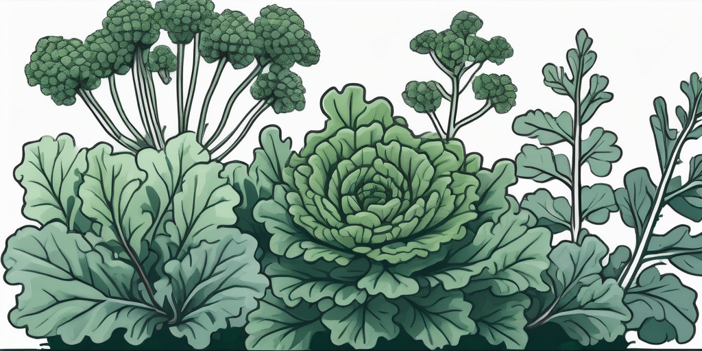 A dwarf siberian kale plant thriving in a garden