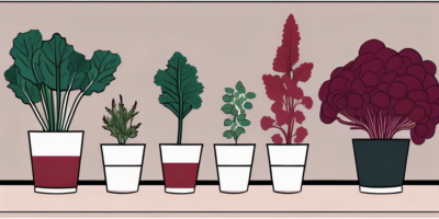 A thriving garden featuring red ursa kale with various companion plants like beets