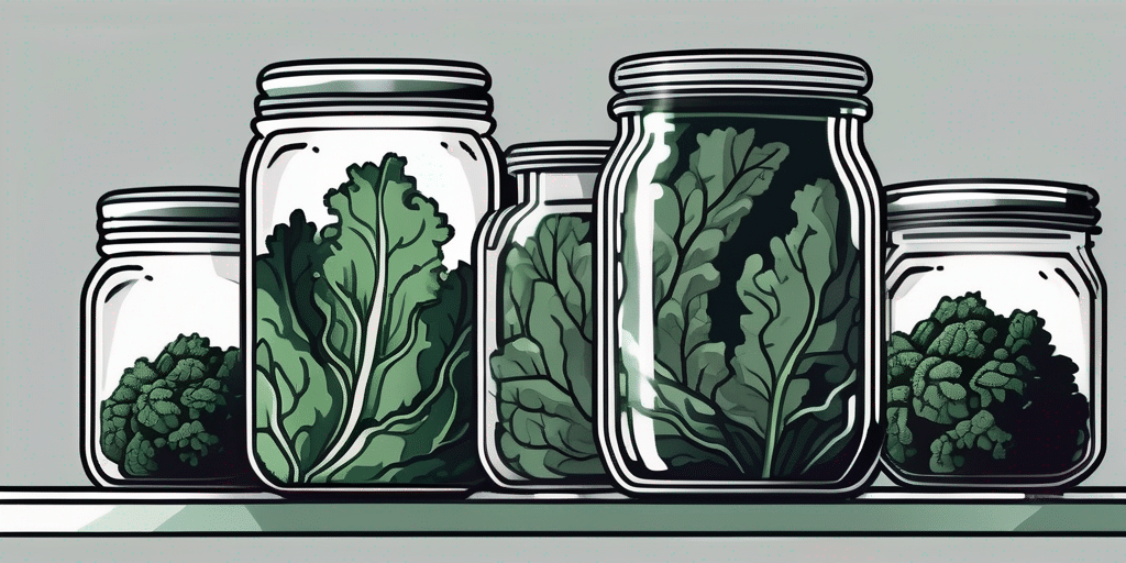 Fresh winterbor kale stored in a glass jar