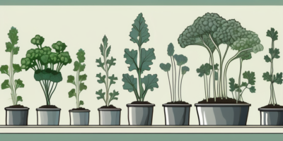 Siberian kale plants in different stages of growth